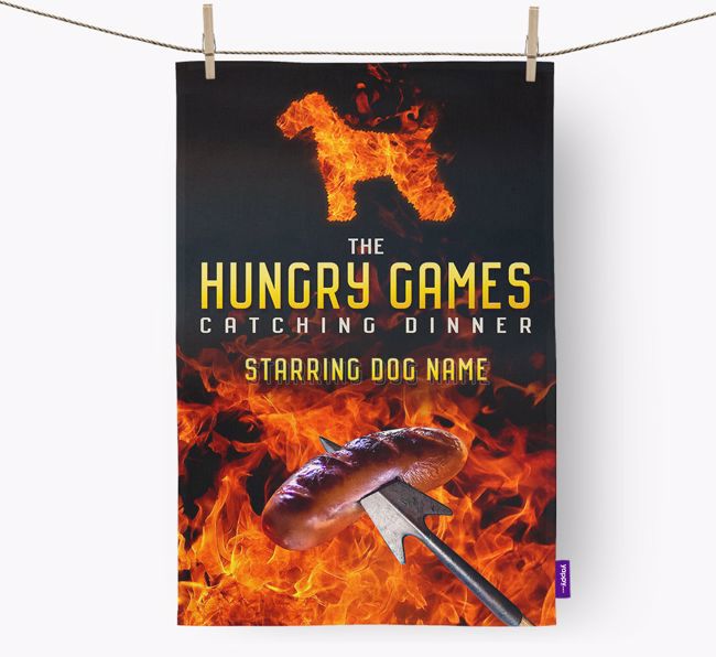 'The Hungry Games' - Personalized {breedFullName} Tea Towel